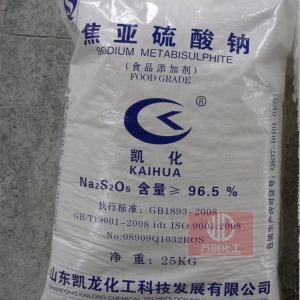 焦亞硫酸鈉，Na2S2O5，食用焦亞硫酸